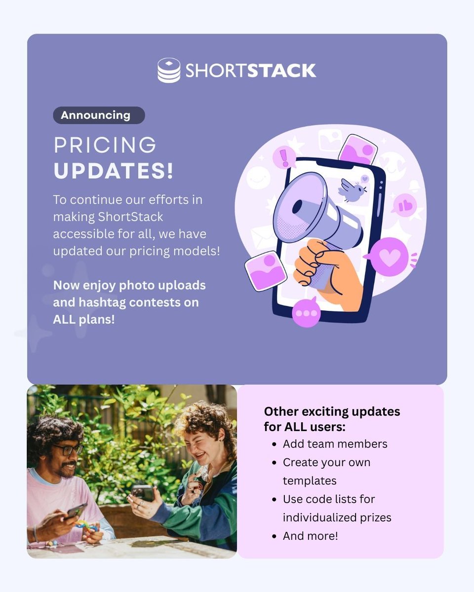 ShortStackLab's tweet image. More features. Same price. See what’s new in our pricing plans: shortstack.com/pricing