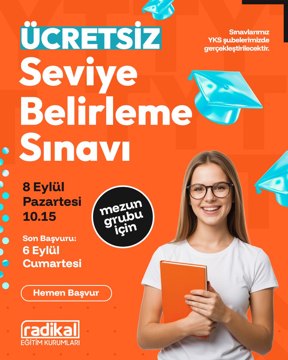 📢 Mezun Grubu İçin Ücretsiz Seviye Belirleme Sınavı!

Detaylı bilgi almak için 0 (850) 888 73 55 numaralı telefondan bizimle iletişime geçebilir, profilimizdeki linkten başvurunu gerçekleştirebilirsin.

#radikaleğitimkurumları #seviyebelirlemesınavı #mezungrubu #yenidönem