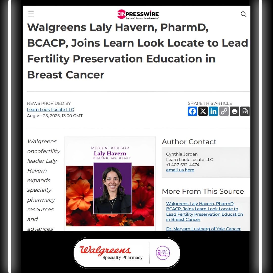So excited to have Laly Havern. PharmD join the LLL team of medical advisors einpresswire.com/article/840290… #Walgreens  #pharmacy #cancer
