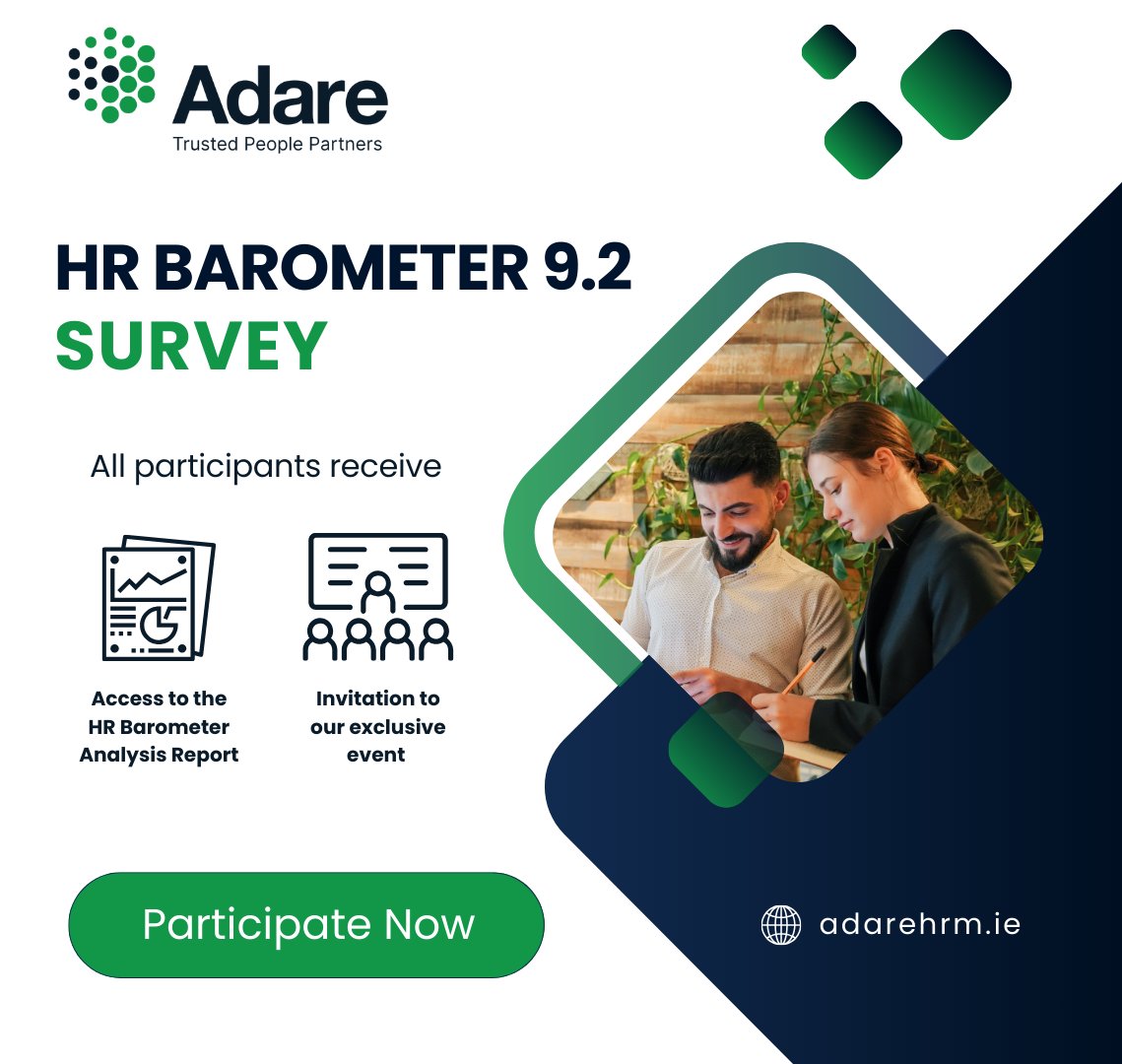 Want to know how your Organisation compares on HR metrics, Learning &amp; Development, Retirement &amp; Pensions, Diversity &amp; Inclusion, Performance Management, Pay and Working Practices in Ireland?

Participate Now: getfeedback.com/r/eSlMEY9P/