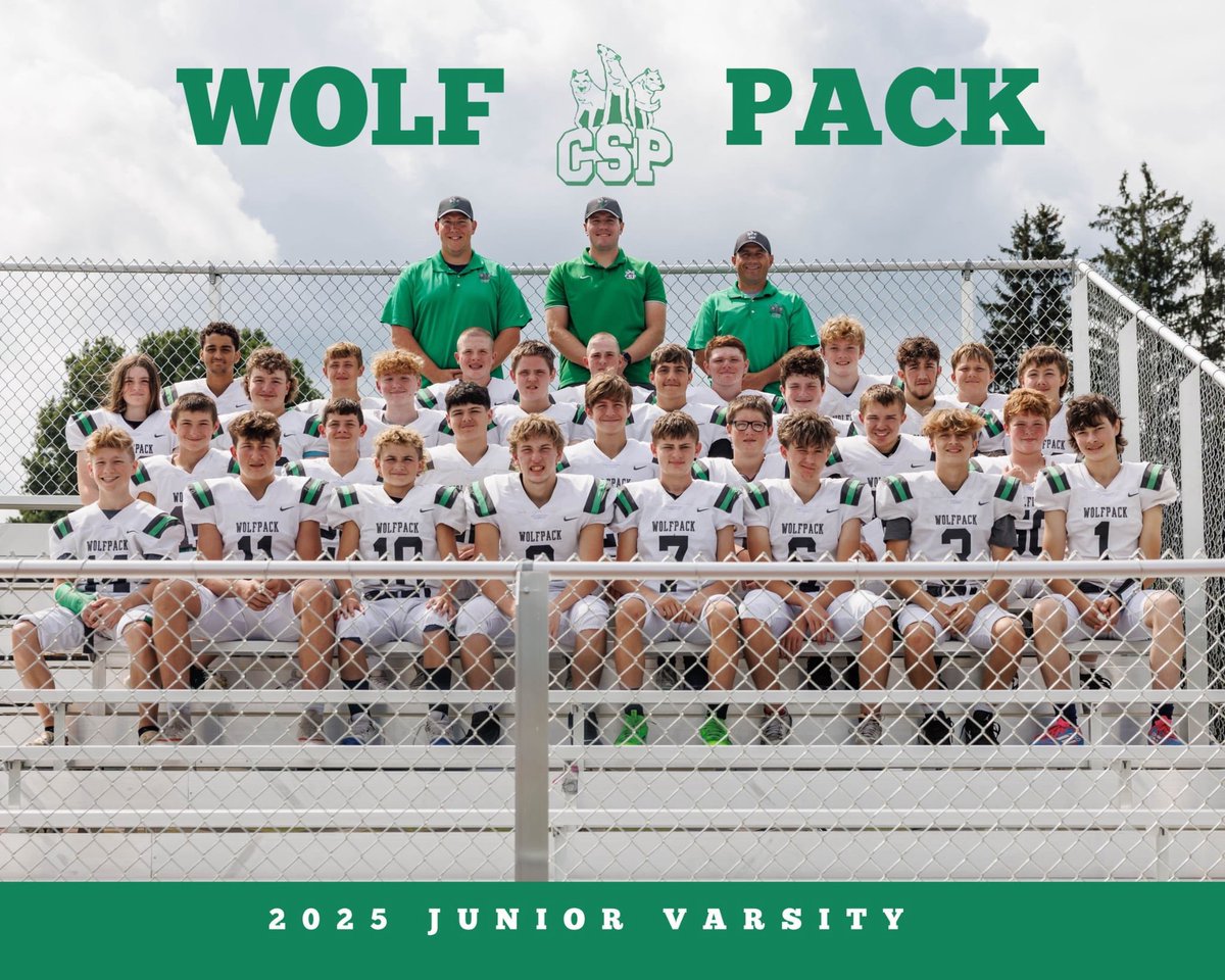 CSPfootball's tweet photo. Your 2025 Varsity and JV Wolfpack! https://t.co/ezXJoNmpbP