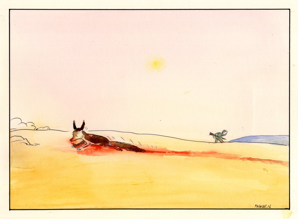 Mi viñeta.
El zorro. Un ser odiado por su inteligencia y su hermosura... por su libertad.