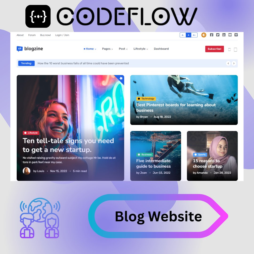 Team_CodeFlow's tweet image. 📝 Every voice deserves a platform that shines.
We design Blog Websites with custom layouts, responsive design, SEO &amp;amp; analytics — so you can focus on writing while we handle the tech.

🌐 codeflow.shop | 📧 admin@codeflow.shop
#BlogWebsite #WebDesign #CodeFlow #SEO