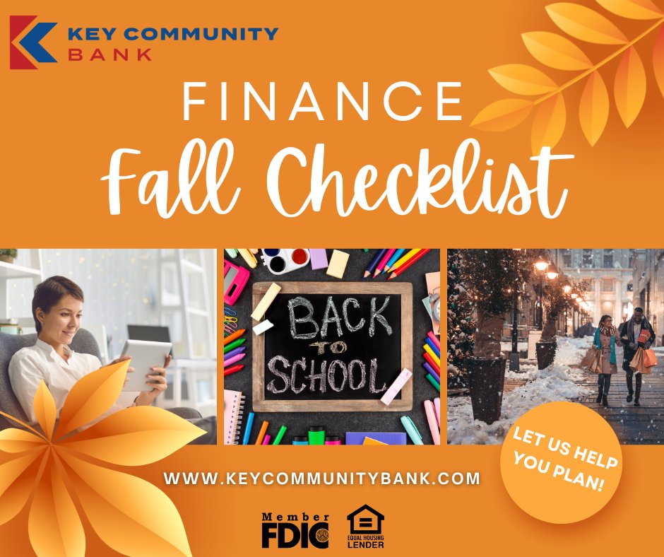 KeyCommunityIGH's tweet image. 🍂 Fall is just around the corner! That means new routines, school schedules, and the holidays will be here before we know it.

What’s your favorite budgeting tip that helps you save? Share with us below! 👇

#FallBudgeting #MoneyTips #KeyCommunityBank #ShopLocal #BankLocal