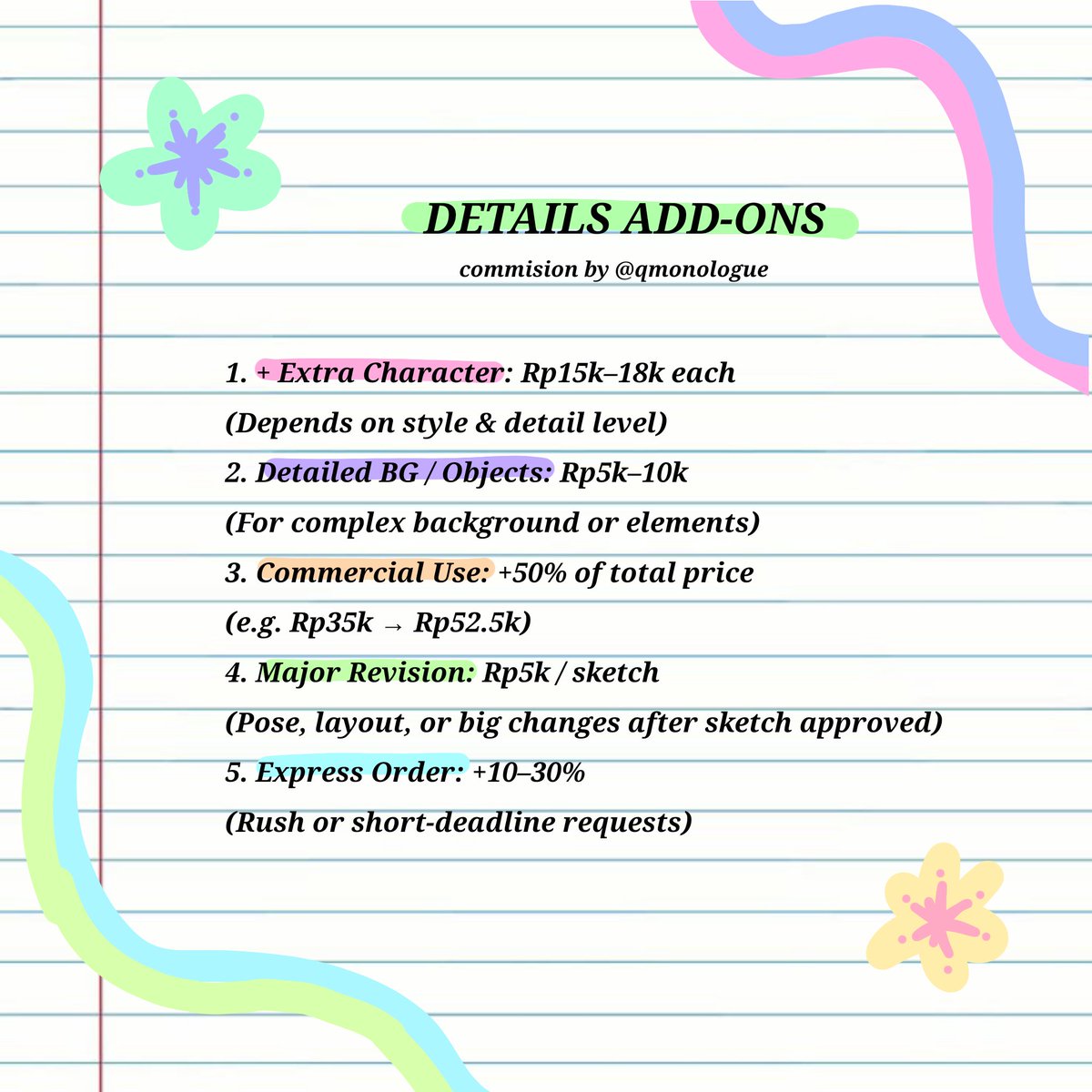 qmonologue's tweet photo. GUYS I'M BACK!  kindly hit DM or WA on my bio for faster response! open commision jasa design cover au or book, ilustrasi, character sheet, card dan lainnya! Untuk result dan testimoni nya bisa dilihat di tweet bawah ⬇
#opencommission #zonauang #ZonaBA #zonaBU #zonajajan https://t.co/rmbdvbZWUK