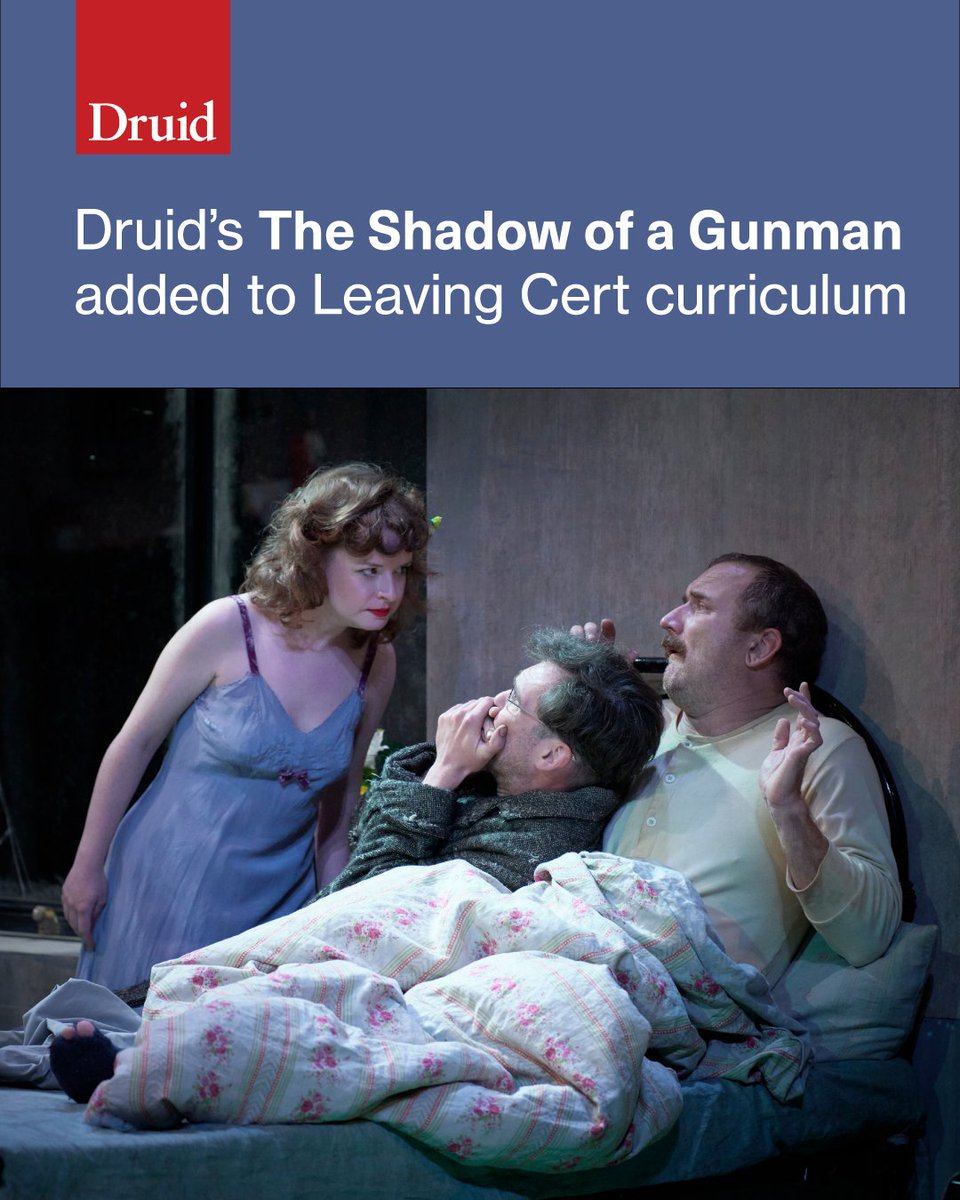 We're so excited to announce that our 2023 production of Sean O’Casey’s The Shadow of a Gunman has been selected as a prescribed material for Drama, Film and Theatre Studies, a new Leaving Certificate subject!

Read all about it on our website: tinyurl.com/2hnyr24n