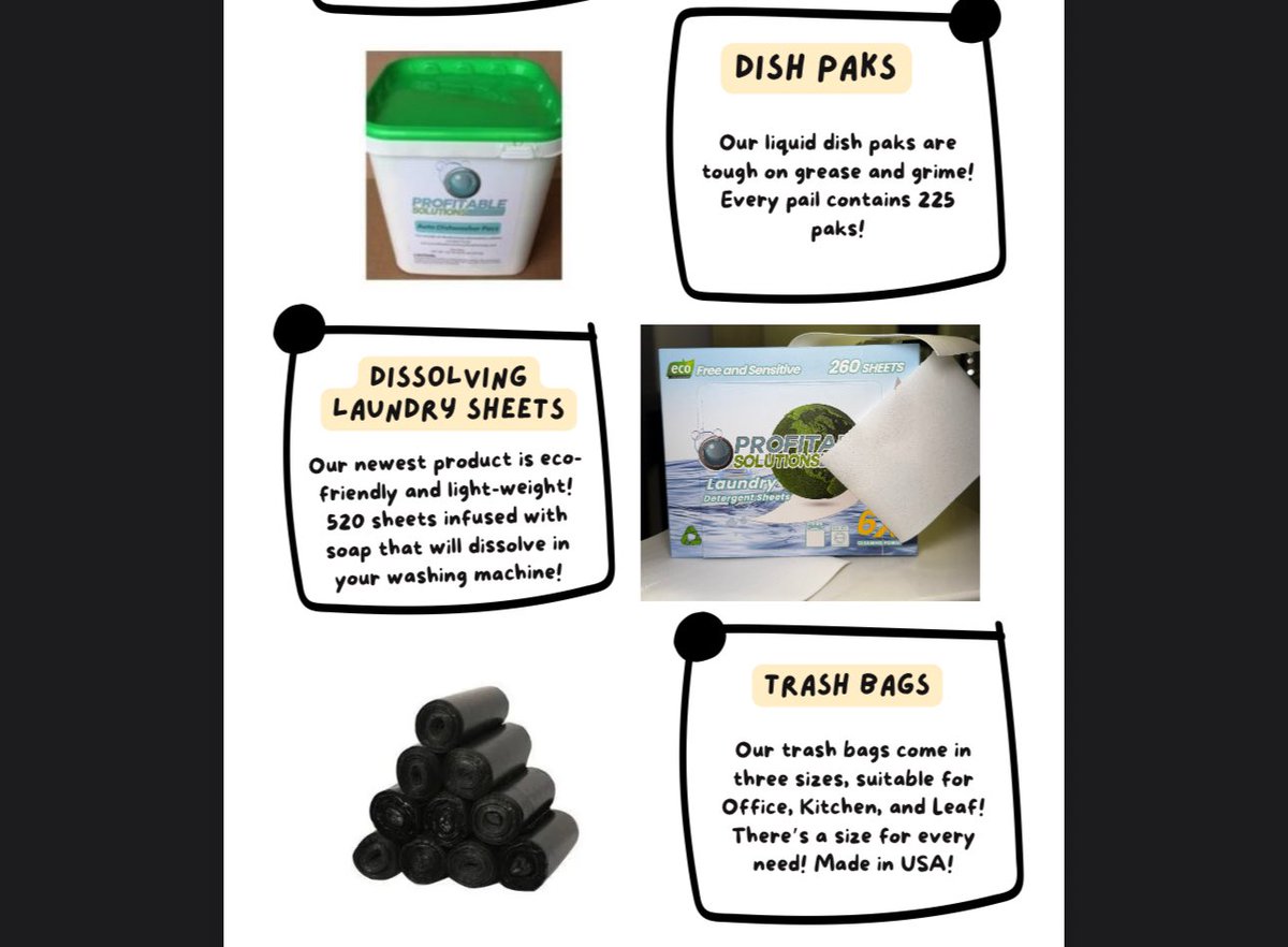 As a fundraiser, LTB is selling Profitable Solutions household products‼️ These products come in bulk, last a LONG time, and compare to name brands! Orders will be taken through October 1st! Contact Miranda Denney (mrdenney@campbellsville.edu) or a Lady Tiger to place an order!