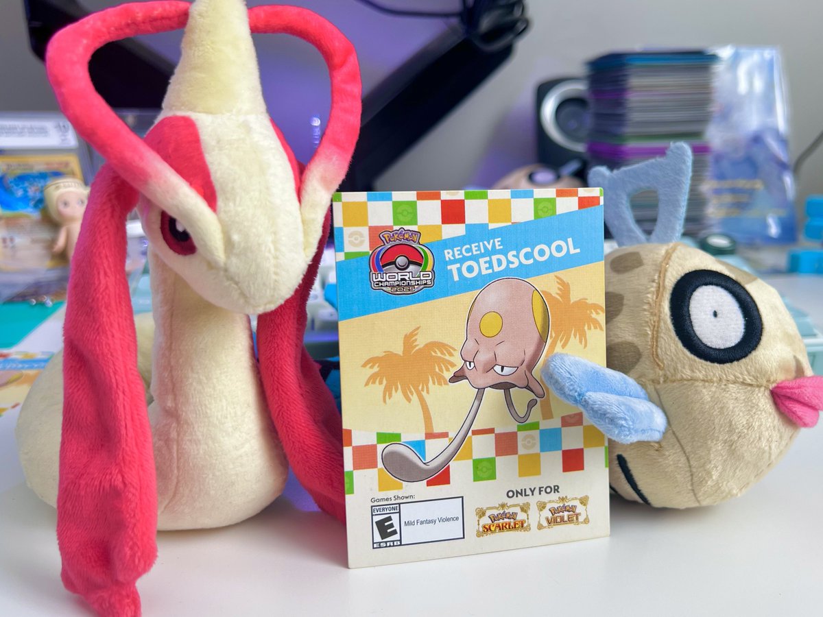 AquaAzeem's tweet image. Hi guys!🩵

I completely forgot that I got a second Pokémon World Championships 2025 Toedscool! It must be redeemed by 8/29 at 23:59 UTC.
I’ll be giving it away, just:

-Be following
-Like + RT

Ending this in 2 days from now! 
#Pokemon