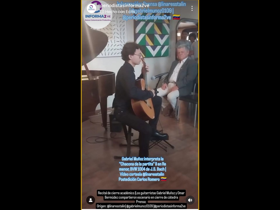 #CulturaMusical y #Academia Recital de cierre académico | Los guitarristas Gabriel Muñoz y Omar Bermúdez compartieron escenario en cierre de cátedra acortar.link/YXaI6U <a href="/informa2ve/">Informa2ve| ¡Somos Comunicación Productiva!</a> <a href="/FestPianoValenc/">FestivalPianoValencia</a>