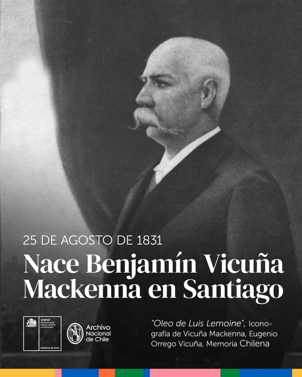 📅 #UnDíaComoHoy, 1831, nace Benjamín Vicuña Mackenna: abogado, político liberal, intendente de Santiago y candidato presidencial en 1876.
📚 Su fondo documental está en el <a href="/archivonacional/">ArchivoNacionalCuba</a>: cartas, manuscritos y más.
🔗 archivonacional.gob.cl