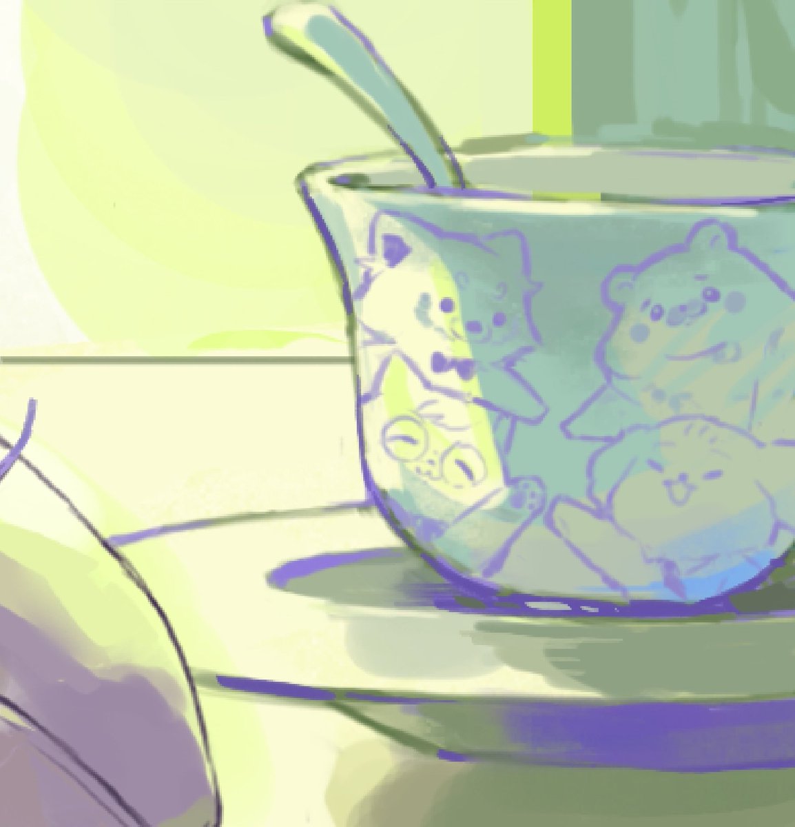 不知道有沒有人發現但是
杯子上有小動物舉手手