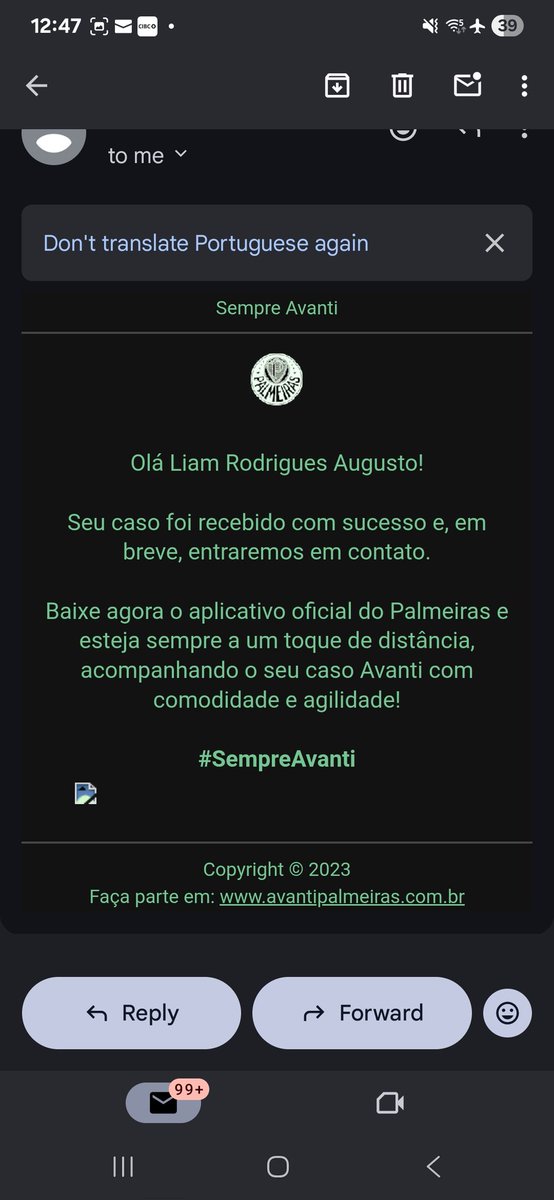 regisau's tweet photo. @Jaquegtalmeida @Palmeiras Ta ai..desde ontem esperando o tal contato. https://t.co/jskQNhUjUN