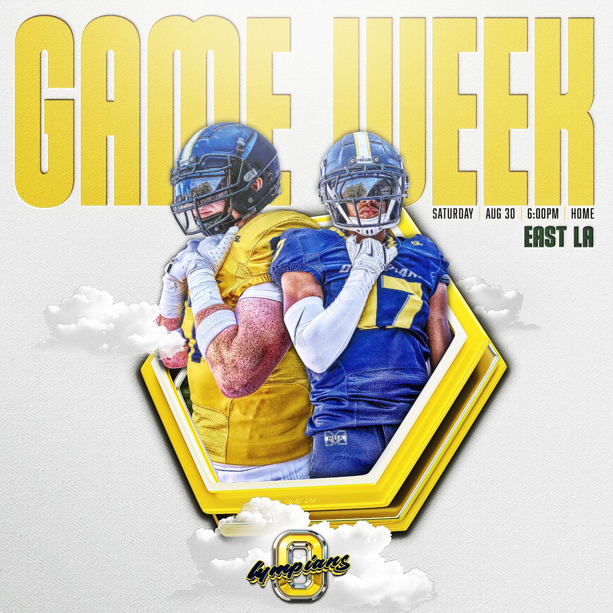 OLYMPIANS (@sdmesafootball) on Twitter photo Olympian Nation ….IT IS TIME !!
We kick off our season hosting East LA on Mt Olympus .
#BALLIN #NextLevelProgram
<a href="/BallCoachGW/">Gary Watkins Jr</a> <a href="/scfafootball/">Southern California Football Association</a> <a href="/EC_Preps_SD/">EC Preps</a> <a href="/sdfootball/">SDFN Ray</a> <a href="/jucomadefb/">jucomadefootball</a> <a href="/PrezHands/">Ashanti Hands, Ed.D.</a> <a href="/DrRyanShumaker/">Dr. Ryan Shumaker</a> Olympian Nation ….IT IS TIME !!
We kick off our season hosting East LA on Mt Olympus .
#BALLIN #NextLevelProgram
<a href="/BallCoachGW/">Gary Watkins Jr</a> <a href="/scfafootball/">Southern California Football Association</a> <a href="/EC_Preps_SD/">EC Preps</a> <a href="/sdfootball/">SDFN Ray</a> <a href="/jucomadefb/">jucomadefootball</a> <a href="/PrezHands/">Ashanti Hands, Ed.D.</a> <a href="/DrRyanShumaker/">Dr. Ryan Shumaker</a>