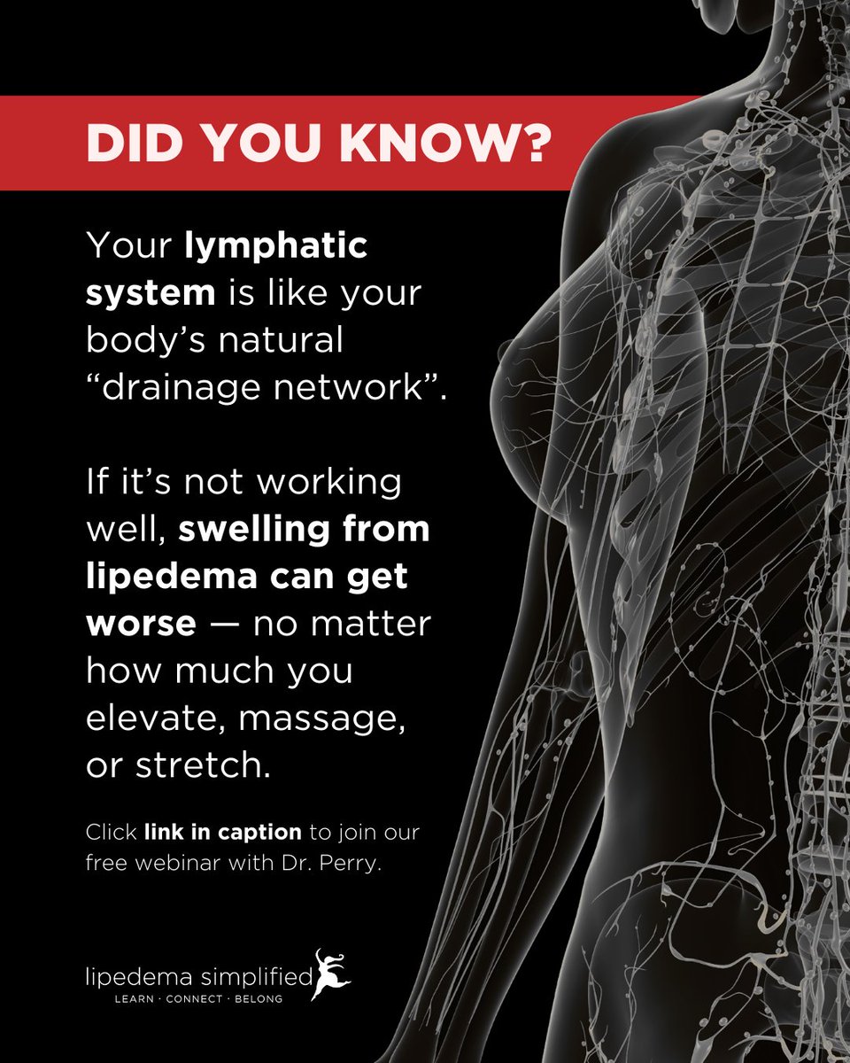 Your lymphatic system is your body’s drainage network. When it’s not working, lipedema swelling worsens—no matter what you try. Join our FREE webinar TODAY, Aug 25 at 3PM EDT 👉 learn.lipedema-simplified.org/free-webinar

#lipedemasimplified #lymphaticsystem
