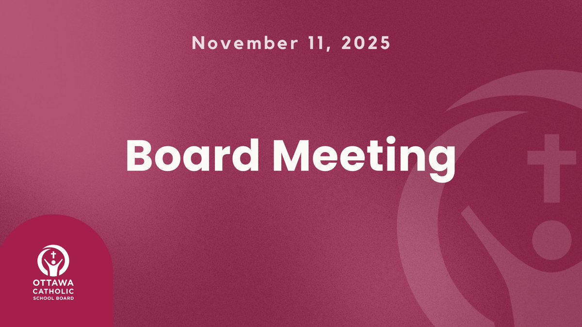 📣Join us in-person or virtually tonight, November 11, 2025, for our #ocsb Annual General Meeting at 7 pm!

🔗 Check out the agenda and live stream link:
ocsb.ca/meetings/

#ocsbBeCommunity