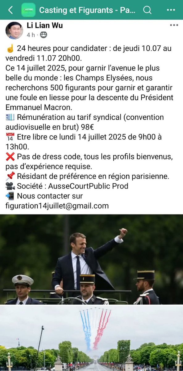 🔥 Les preuves tombent : 500 figurants PAYÉS pour applaudir le poudreux ! 🤡 Révélé par Le Canard Enchaîné : la mise en scène pathétique d’un président en bout de course.
#MacronLaHonte <a href="/ZoeRoy2050/">Zoé Roy</a>