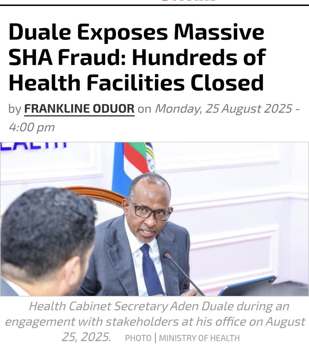 If a political debt is due to Hon Duale, whoever owes him should not expect Kenyans to repay him with their blood and lives through the scandalous SHA.
CS Duale must go..