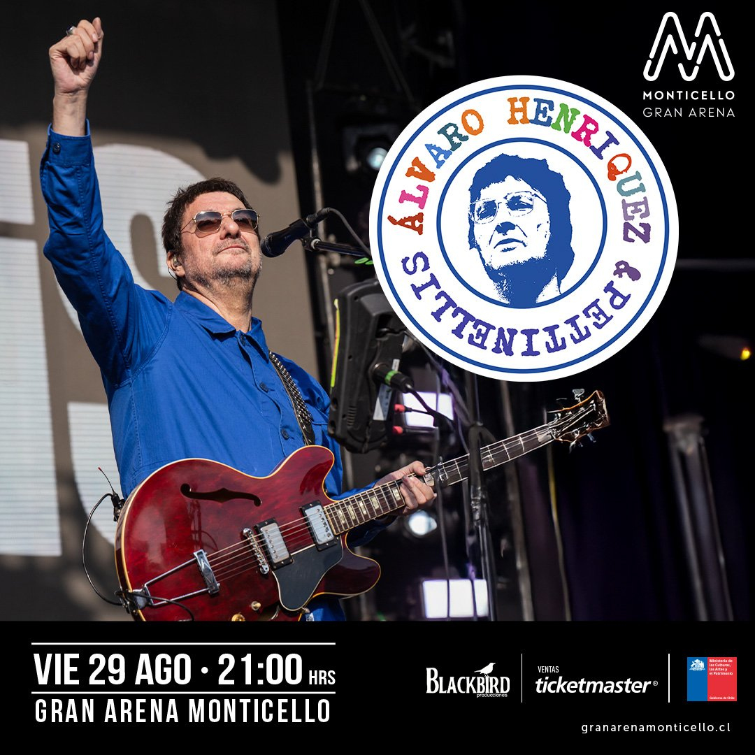 Álvaro Henríquez &amp; Pettinellis llegan a Gran Arena Monticello con sus grandes éxitos: Viernes 29  de agosto / 21.00 horas. 

 * Venta de entradas por el sistema Ticketmaster.
 
… dlvr.it/TMgt7L #ÁlvaroHenríquez #Pettinellis #GranArenaMonticello #MúsicaChilena #Concierto