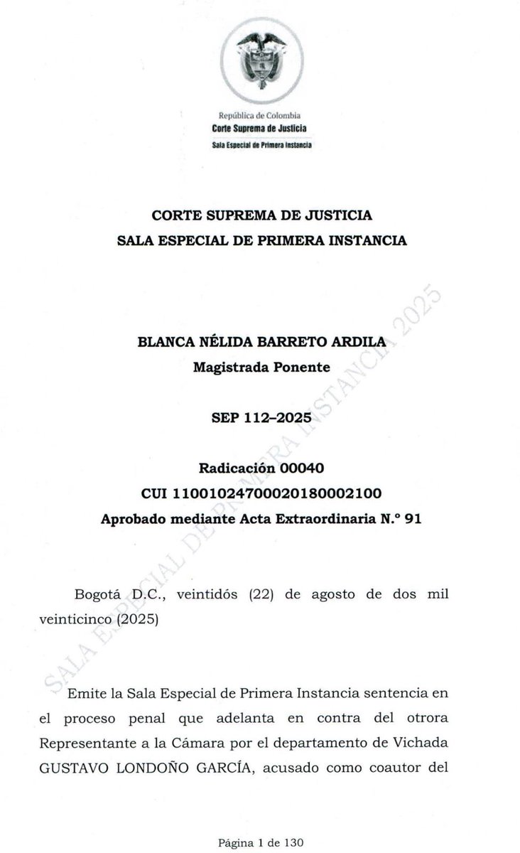 W Radio Colombia (@wradiocolombia) on Twitter photo #Atención | La Corte Suprema condena a 5 años y 5 meses de prisión al exrepresentante a la Cámara, Gustavo Londoño García, del Centro Democrático (<a href="/CeDemocratico/">Centro Democrático</a>), tras el ofrecimiento de títulos de bachiller y capacitaciones del Instituto Petroschool a comunidades en el Vichada #Atención | La Corte Suprema condena a 5 años y 5 meses de prisión al exrepresentante a la Cámara, Gustavo Londoño García, del Centro Democrático (<a href="/CeDemocratico/">Centro Democrático</a>), tras el ofrecimiento de títulos de bachiller y capacitaciones del Instituto Petroschool a comunidades en el Vichada