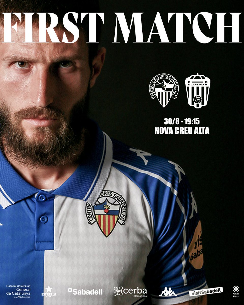 𝗖𝗢𝗠𝗘𝗡𝗖̧𝗔 𝗘𝗟 𝗖𝗔𝗠𝗜́!

🆚 <a href="/CD_Eldense/">CD Eldense</a>  

🏟️ Nova Creu Alta
📍 Dissabte 30 d'agost
⌚ 19:15 h
📲 Minut a minut <a href="/CESabadell/">CE Sabadell 🧅</a>
📻 <a href="/RadioSabadell/">RàdioSabadell</a>
📺 <a href="/LaLigaPlus/">LALIGA+</a>, <a href="/FootballClub/">FootballClub</a> i <a href="/esport3/">Esport3</a> 

🎟️ cesabadell.compralaentrada.com

#SabadellEldense | #AMQM