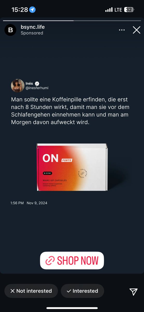 A swiss supplements company stole one of my tweets from 2022 and has been using it in their ads with the face of some random hot girl photoshopped over my profile pic 💀💀💀

Details in link below