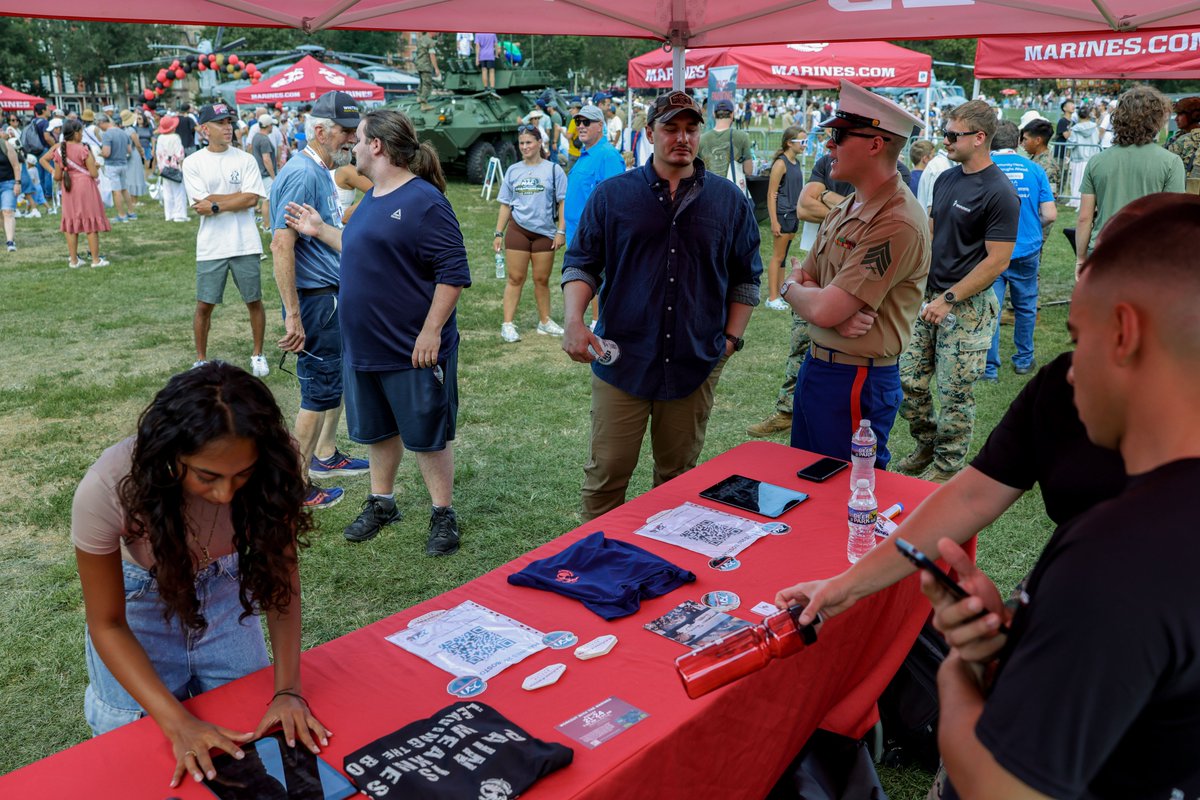 MCRC In Boston! 
Marine Corps Recruiting Command participated in a static display during Marine Week Boston, Aug. 23, 2025. 

Marines with MCRC share their traditions with local high schools in honor of the Corps’ 250th birthday.
 
(U.S. Marine Corps photo by Sgt. Aidan Hekker)