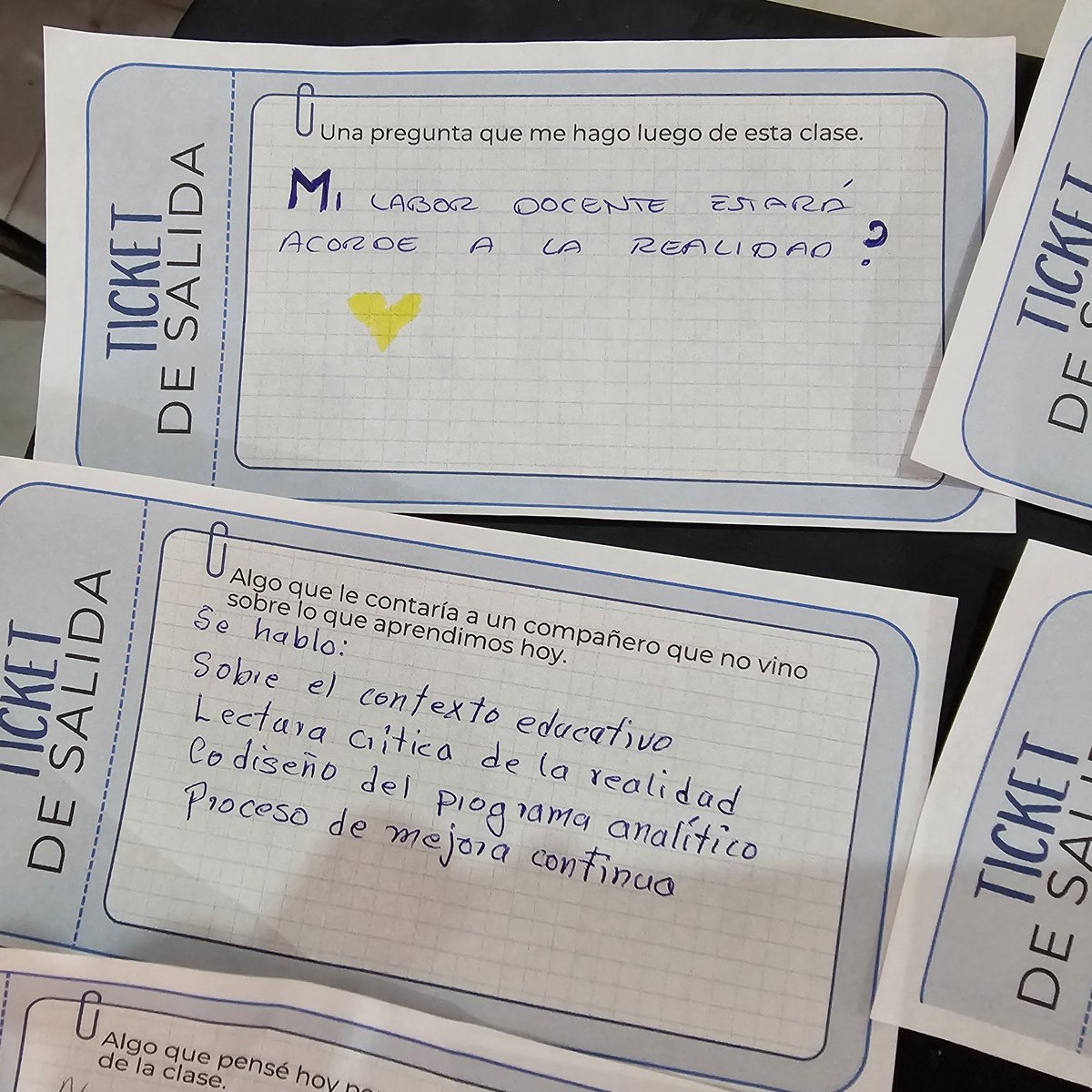 Tickets de salida 📚