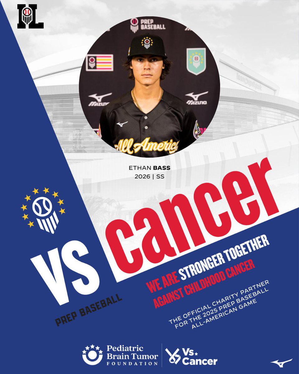 Prep Baseball Illinois (@prepbaseballil) on Twitter photo The 2025 Prep Baseball All-American Game has teamed up with <a href="/PBTF/">Pediatric Brain Tumor Foundation</a>'s @VS_Cancer program for the third year in a row.
Join the cause and support <a href="/ethanbass44/">Ethan Bass</a> fundraising effort ahead of the big event.
#PBAAG25 #VSCancer
𝗘𝘁𝗵𝗮𝗻 𝗕𝗮𝘀𝘀: loom.ly/ZpJoSqs The 2025 Prep Baseball All-American Game has teamed up with <a href="/PBTF/">Pediatric Brain Tumor Foundation</a>'s @VS_Cancer program for the third year in a row.
Join the cause and support <a href="/ethanbass44/">Ethan Bass</a> fundraising effort ahead of the big event.
#PBAAG25 #VSCancer
𝗘𝘁𝗵𝗮𝗻 𝗕𝗮𝘀𝘀: loom.ly/ZpJoSqs