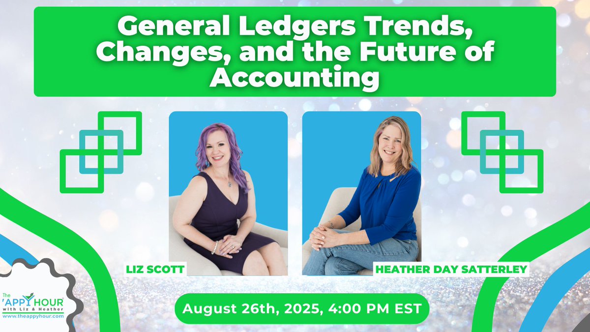 Tomorrow! Our Appy Hour duo, Liz Scott and Heather Satterley, go LIVE to explore General Ledgers Trends, Changes &amp; the Future of Accounting.

📅 Aug 26 | 4pm ET
👉 Register: loom.ly/DraaT1A

#TheAppyHour #AccountingTech #WorkflowMagic #GeneralLedger #FutureOfAccounting