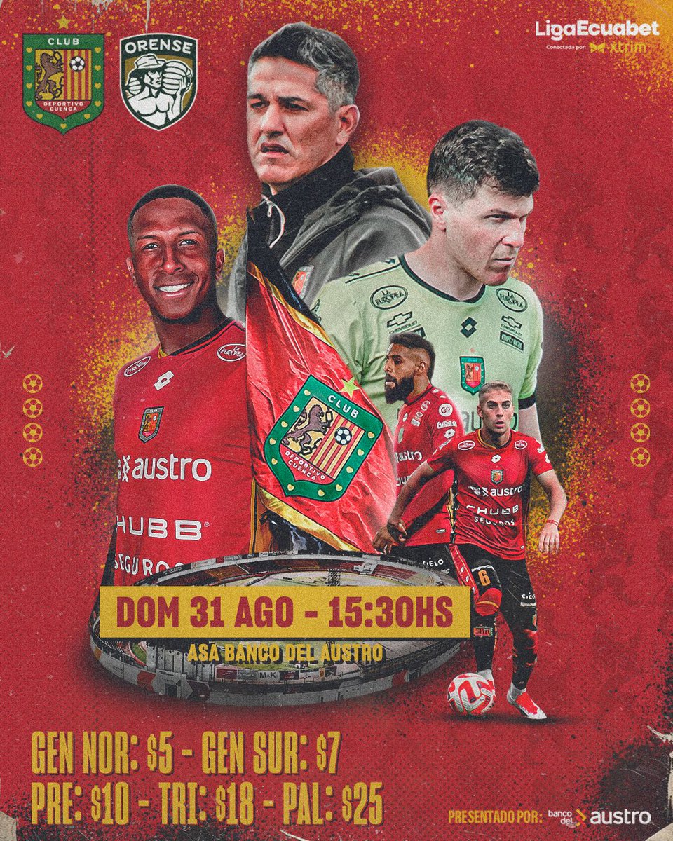 🔴⚫️ ¡ESTE DOMINGO NO HAY EXCUSAS! ⚫️🔴

Tenemos un partido importante y te necesitamos en el ESTADIO🏟️🤝🏼

📅 31 de agosto | 15H30
📍 ASA Banco del Austro

📲 Compra tu entrada aquí 👉🏻acortar.link/f4ytLI
🎟️ Entradas FÍSICAS desde mañana en las oficinas del club 

¡Nos vemos