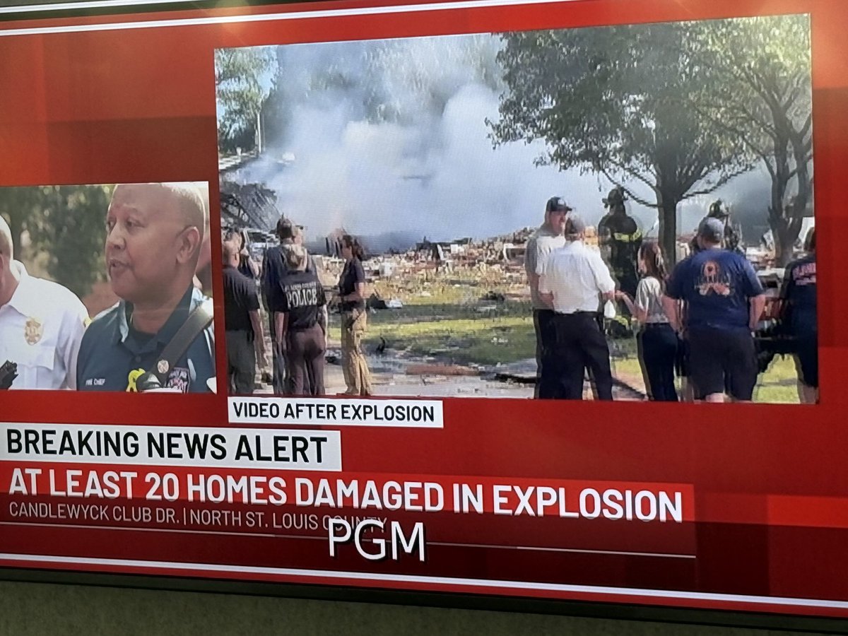 20 homes have been damaged.  Several appear to be gone.  Officials are live on ⁦<a href="/KMOV/">KMOV</a>⁩ giving updates. When firefighters arrived 5 homes along Candleyck Club Drive in North St Louis County were on fire.