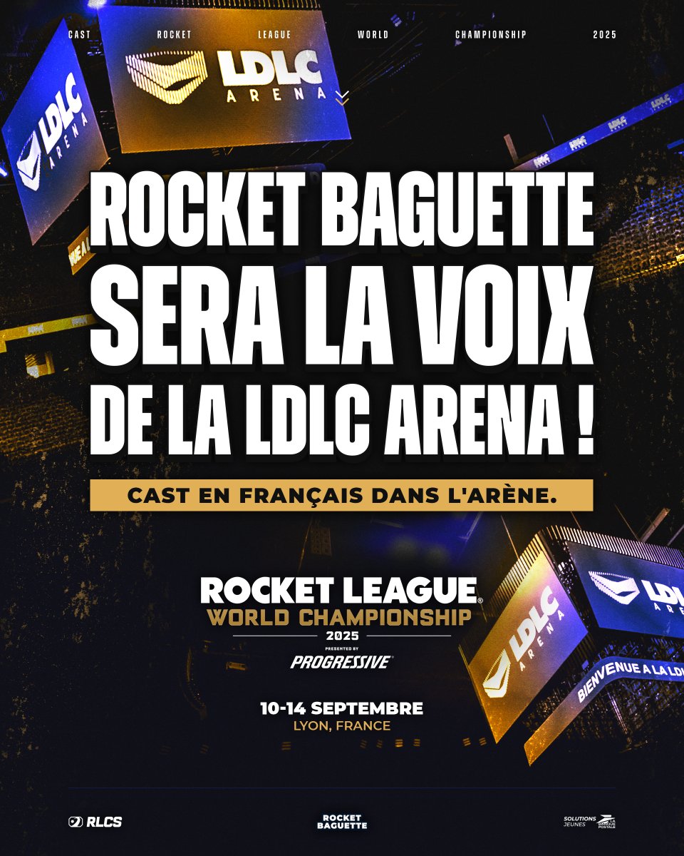 Rocket Baguette (@rocketbaguette) on Twitter photo 🎙️🇫🇷 Nous serons le CAST OFFICIEL français des WORLDS #RLCS à Lyon, dans la LDLC Arena !
Après tant d'années, c'est avec un immense honneur que nous serons la voix des meilleurs joueurs, directement dans l'arène.
Merci à vous, <a href="/RocketLeague_FR/">Rocket League France</a> & <a href="/RLEsports/">Rocket League Esports</a> pour la confiance ! 🎙️🇫🇷 Nous serons le CAST OFFICIEL français des WORLDS #RLCS à Lyon, dans la LDLC Arena !
Après tant d'années, c'est avec un immense honneur que nous serons la voix des meilleurs joueurs, directement dans l'arène.
Merci à vous, <a href="/RocketLeague_FR/">Rocket League France</a> & <a href="/RLEsports/">Rocket League Esports</a> pour la confiance !