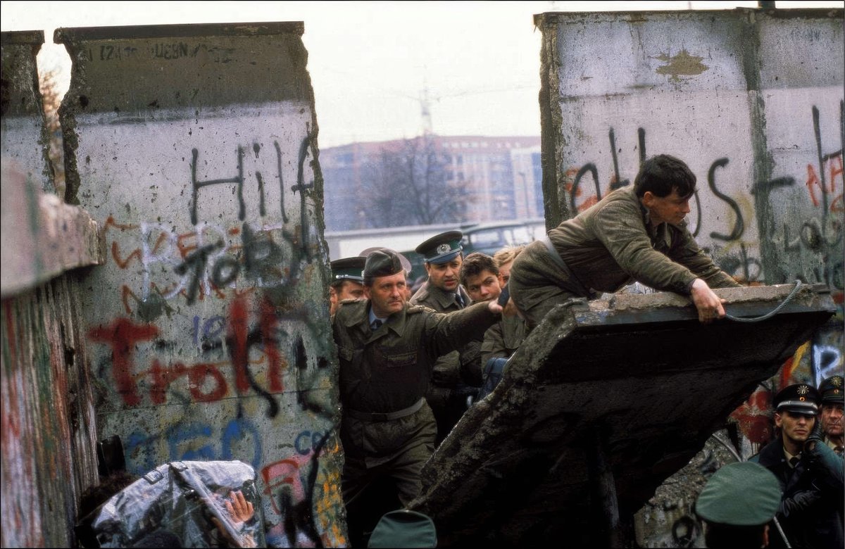 The fall of the Berlin Wall, 1989.