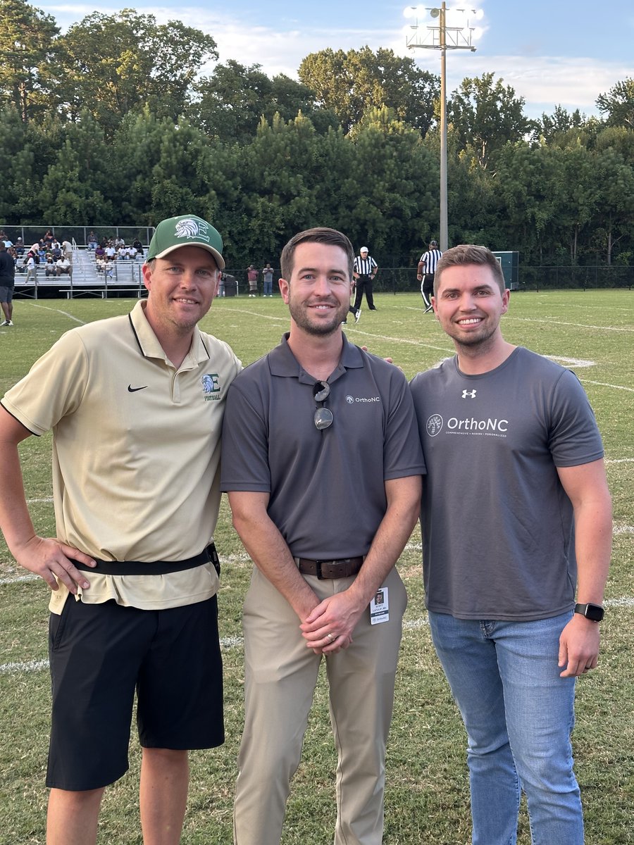 Friday Night Lights at Enloe High! 🏈

Dr. LaTulip, OrthoNC's Foot &amp; Ankle Surgeon, teamed up with Marc Mooney, Enloe's Athletic Trainer, and Will Dubiel, one of OrthoNC's Physical Therapists, for last Friday's football coverage.

Together, they're keeping athletes safe!