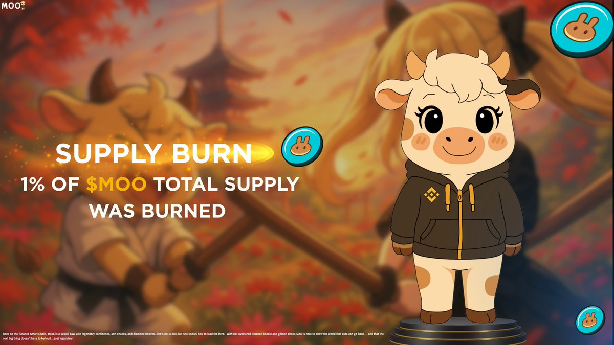 As a result of our recent visit to the US in honor of that country, $Moo will burn 1% of his entire supply, accumulating a total of 5% of the total supply burned forever—more than $25,000. Keep building.

🔥Burn Tx: bscscan.com/tx/0x992bfa988…