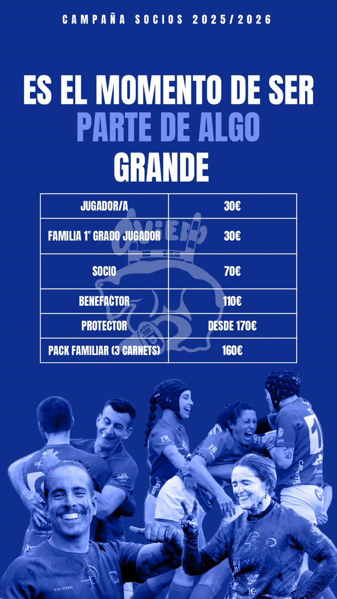 Campaña de abonados del Real Oviedo Rugby.
Es el momento de formar parte de algo grande!!! 
docs.google.com/forms/d/e/1FAI…