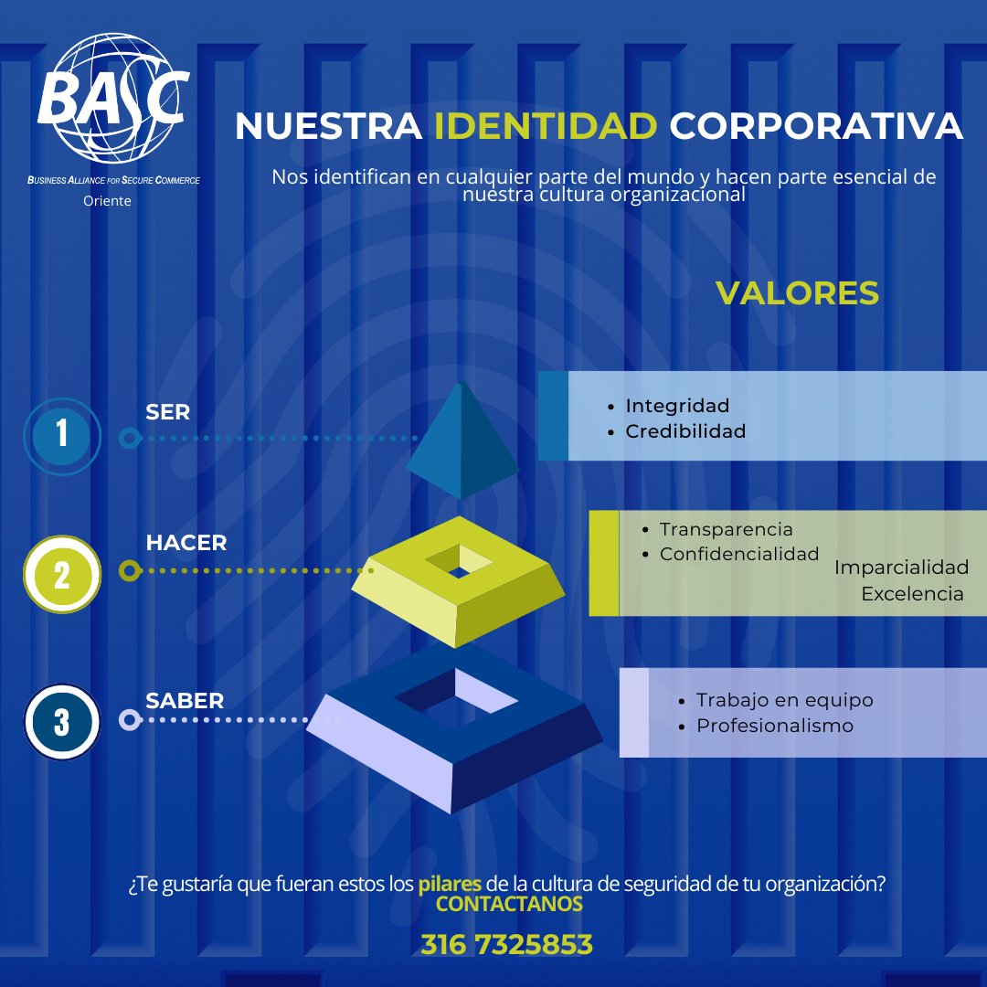 ivir una cultura de seguridad hace parte de nuestro ADN.💯

¿Qué esperas para unirte a BASC el sello de seguridad más grande de Ámerica y certificarte en nuestro sistema de gestión? 👏