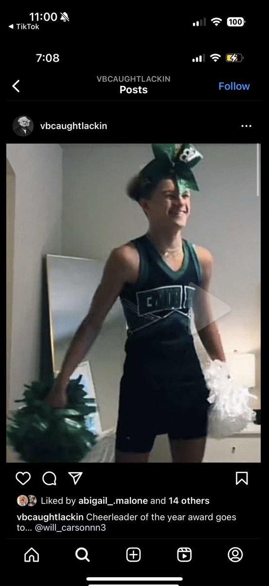 cant wait to see this queer on the cheer team this year‼️‼️<a href="/BarstoolVBHS/">Barstool VBHS</a>