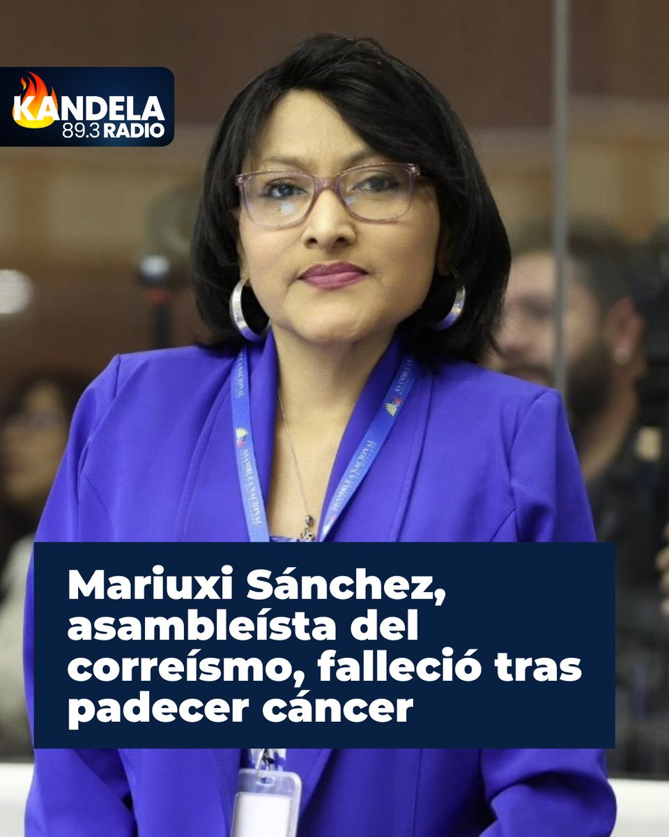 ¡Luto en la Asamblea Nacional! La legisladora del correísmo, Mariuxi Sánchez Sarango, falleció a sus 43 años de edad tras padecer cáncer. 

Nota completa ▶️facebook.com/photo/?fbid=74…