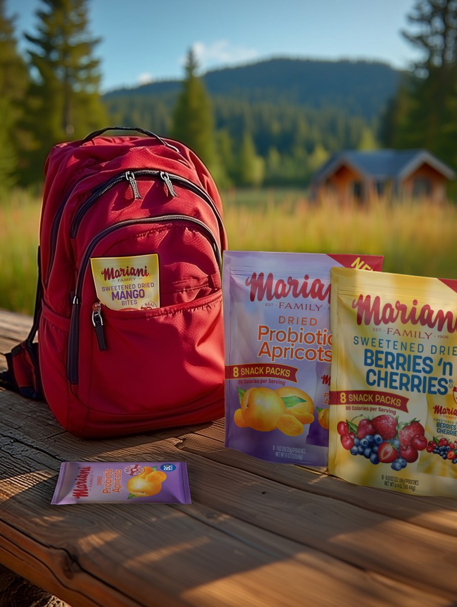 MarianiFamily's tweet image. 🎒 What to pack for a day outdoors? Dried Mango Bites, Probiotic Apricots, Berries ’n Cherries - easy, mess-free, &amp;amp; just the right size for your backpack! Because no one wants to hike with a melted granola bar. 😉

#TheMarianiFamily #OutdoorSnacks #WhatToPack #CampingTips