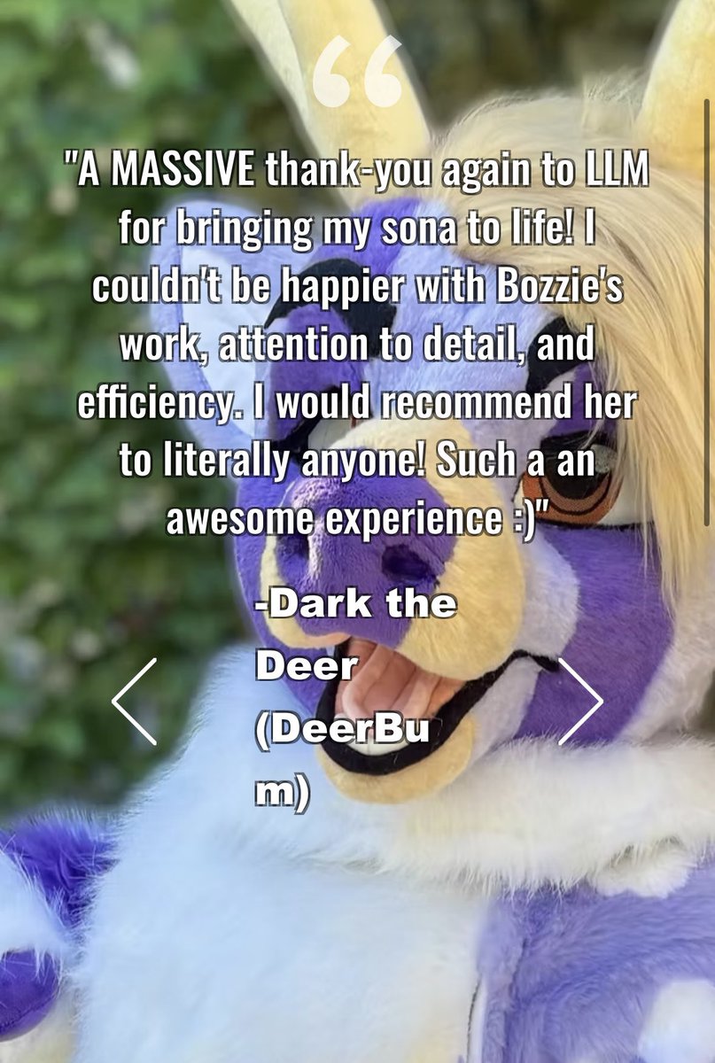 Did you recently receive a suit from me? Want to be featured on the front page of my website? 
I’m always accepting testimonials! Please feel free to email me yours at llmascotcostumes@gmail.com