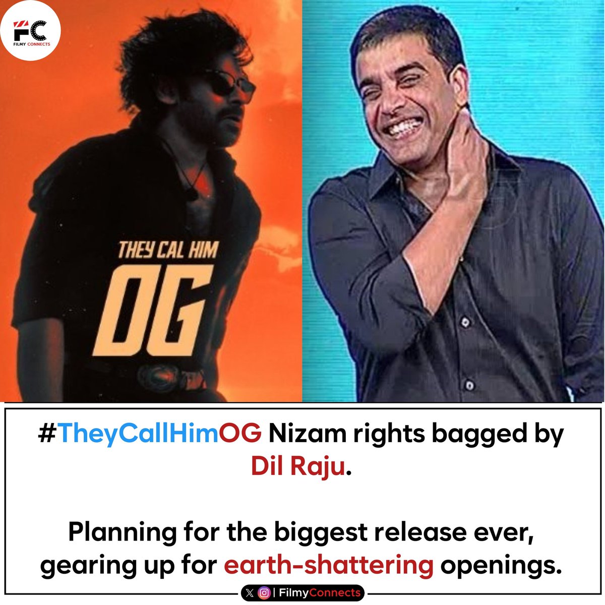 FilmyConnects's tweet image. #TheyCallHimOG Nizam Rights Bagged By #DilRaju !!

@PawanKalyan #PawanKalyan