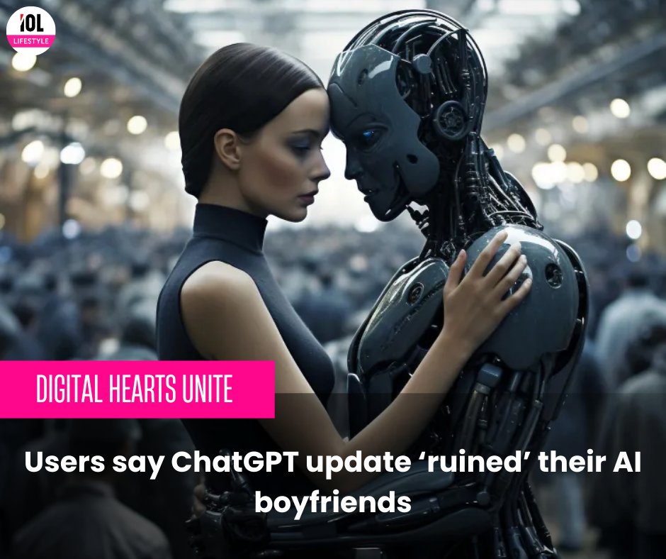 IOL's tweet image. People are forming meaningful connections with AI companions.
#AICompanions #DigitalConnections #EmotionalSupport #TechTrends @IOL_Lifestyle 
Read on tinyurl.com/2exwctkz