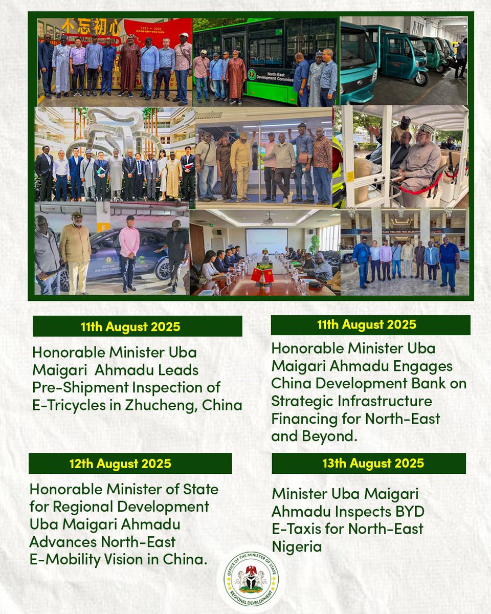 The past week with the Honourable Minister of State for Regional Development, H.E. Uba Maigari Ahmadu.