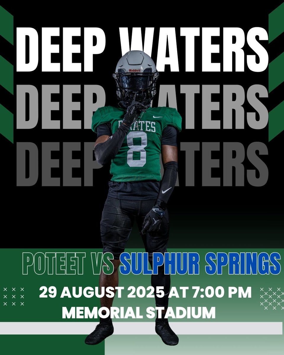 💦 DEEP WATERS💦
PIRATES vs SULPHUR SPRINGS - August 29th
📍Mesquite Memorial
⚓️ Varsity: 7:00pm