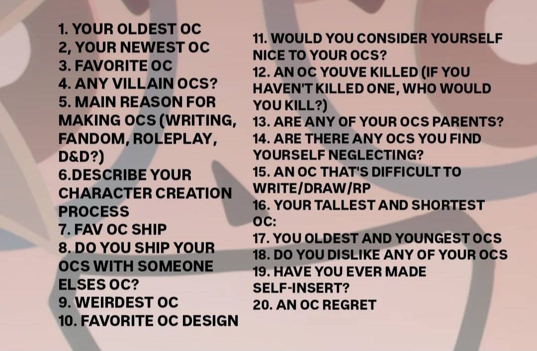 [THREAD]
I joined that bandwagon on Instagram and tried to sketch all my answers ✨️ 
I will post them in batches every few days ! 
#oc