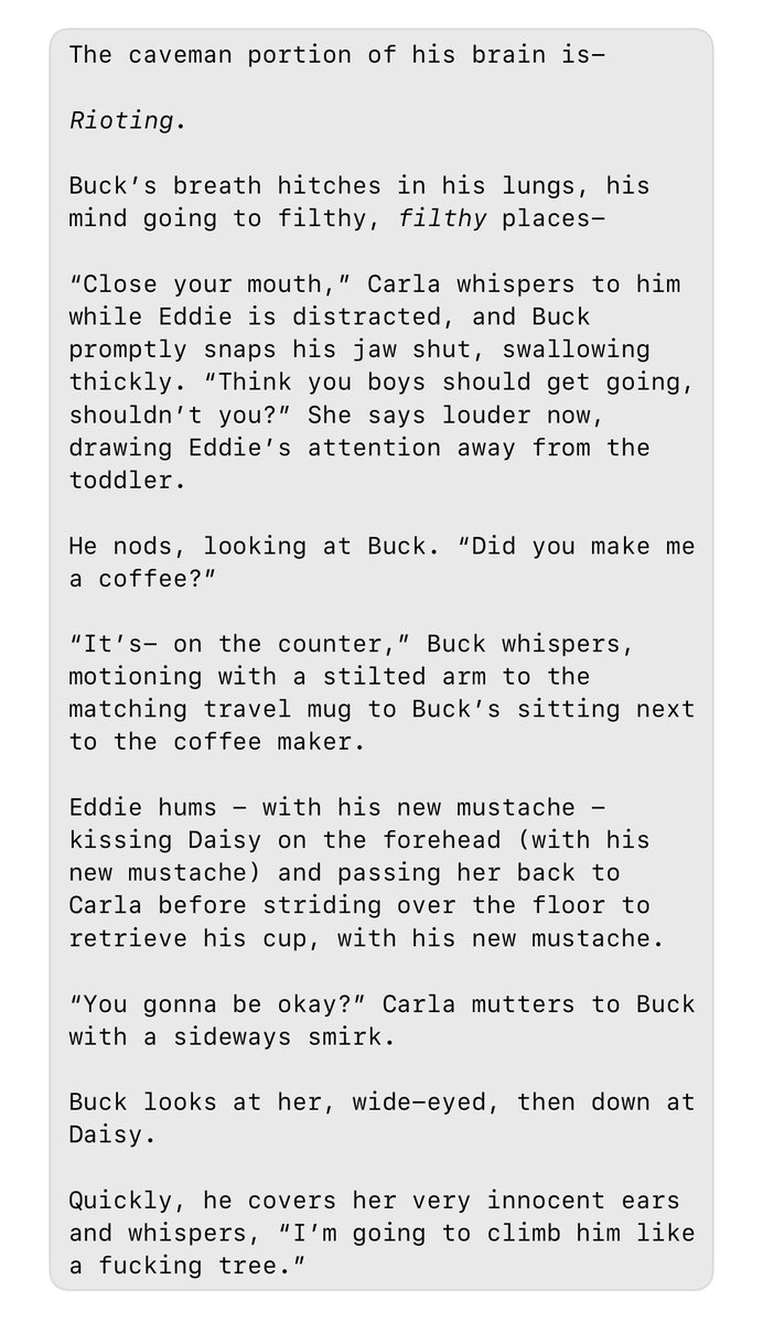 sneak peek for chapter 47 ❤️

someone once mentioned that because the kim storyline never happened in this fic, chris never left, so eddie never grew his mustache, and i simply could NOT let that slide