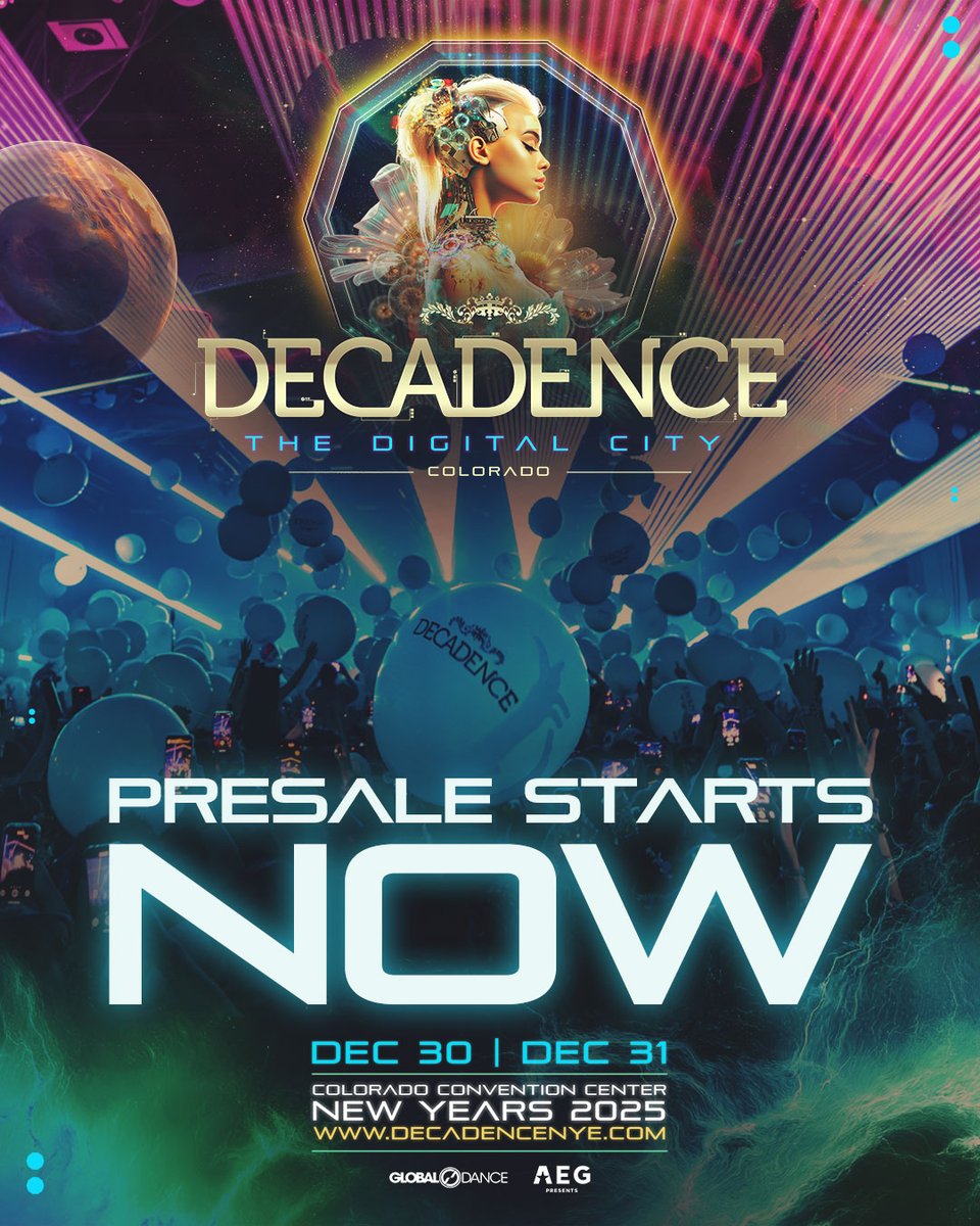 🚨 PRESALE STARTS NOW 🚨

Decadence 2025 General Presale starts at 12PM MDT with code: CITIZENS ✨

Be the first to lock in your NYE plans ⏩ decadencenye.com 🪩