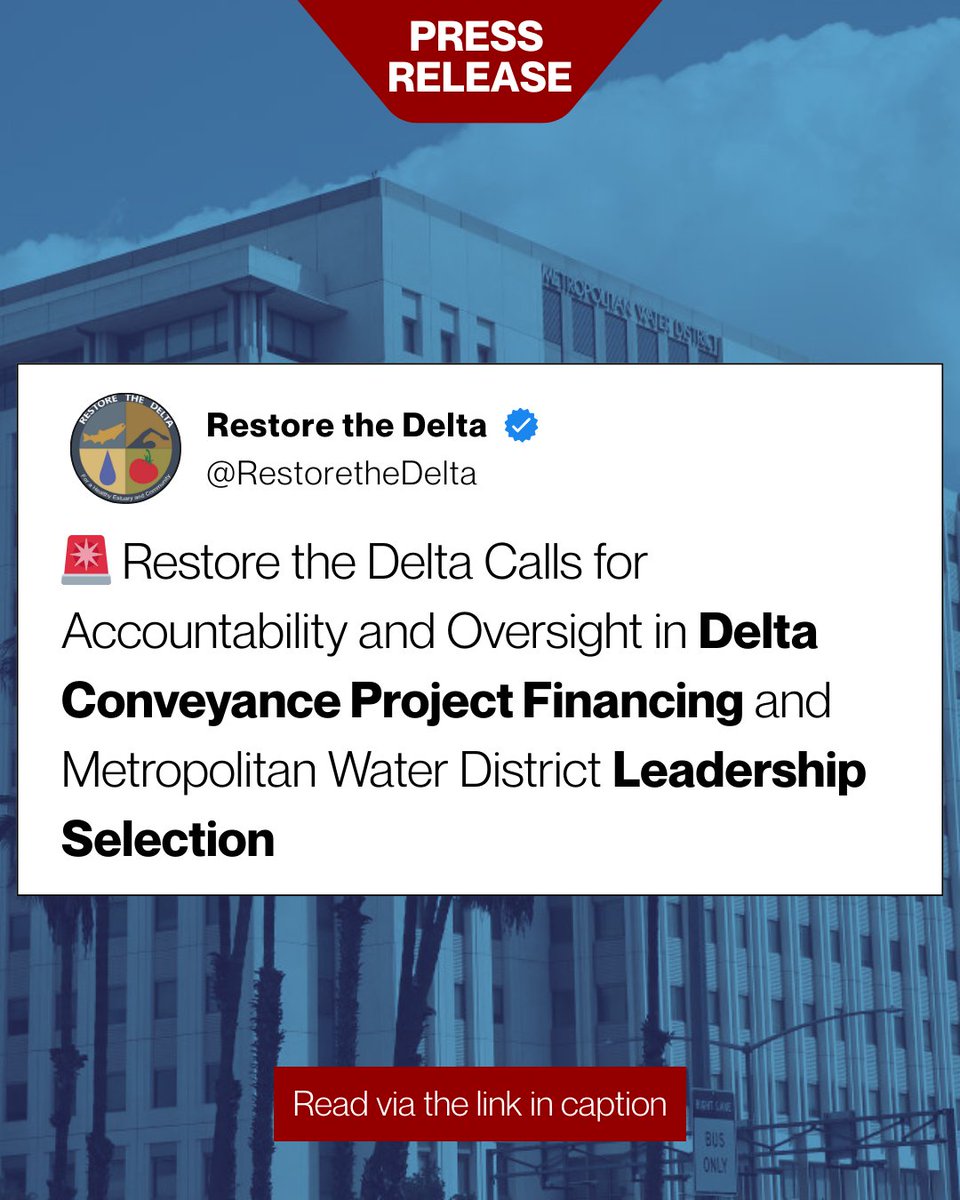 RestoretheDelta's tweet image. 🚨 Restore the Delta is calling for accountability and transparency in California’s water management.

Where is DWR’s 6/30 financial statement? Where is the public accountability? Restore the Delta calls on state and local water leaders to halt efforts to fast-track Delta…