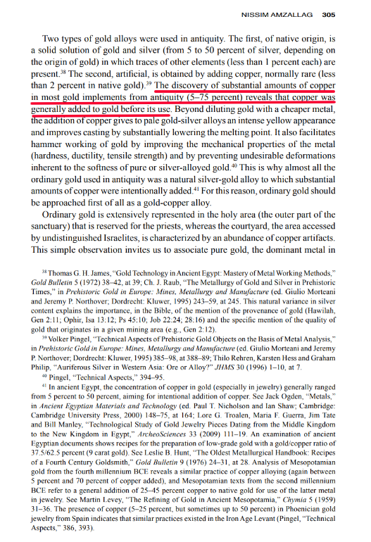 MormonArchaeol1's tweet photo. @scrojohnson @JasminRappleye @counseloftrent @catholiccom @ldsfair @themormonr @InterpreterFnd @BHRobertsFound Most "gold" of the ancient world was alloyed with copper. In the Hebrew Bible, the text distinguishes between "gold" and "pure gold," with gold most likely being a gold-copper alloy. So "gold plates" is a perfectly acceptable description of tumbaga plates from a Israelite POV. https://t.co/fHJdcGoV0x